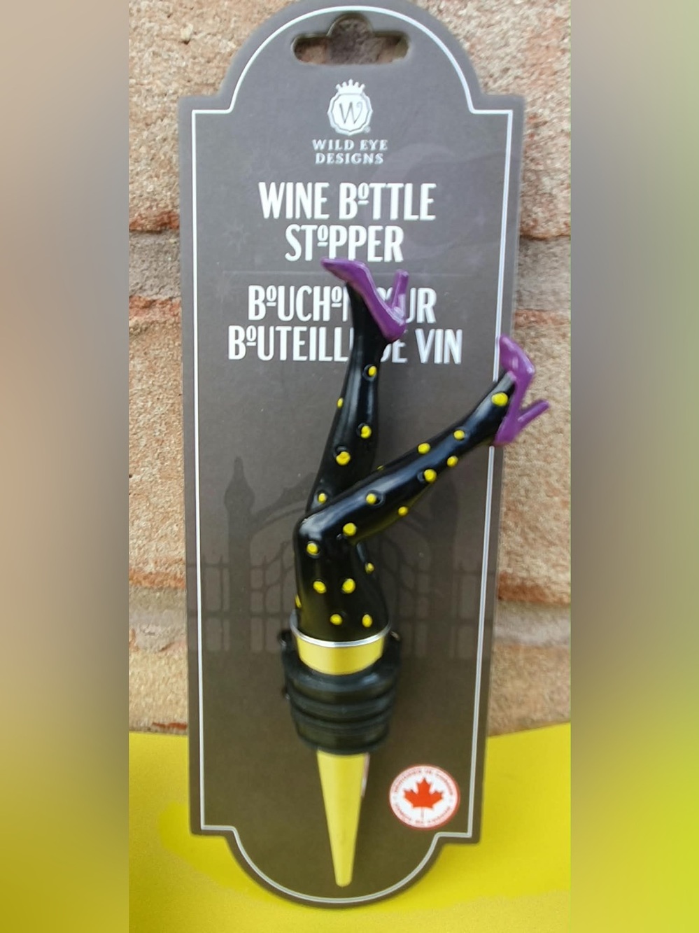 🧙♀️ Halloween Novelty Black & Purple Polka Dot Wine Bottle Stopper